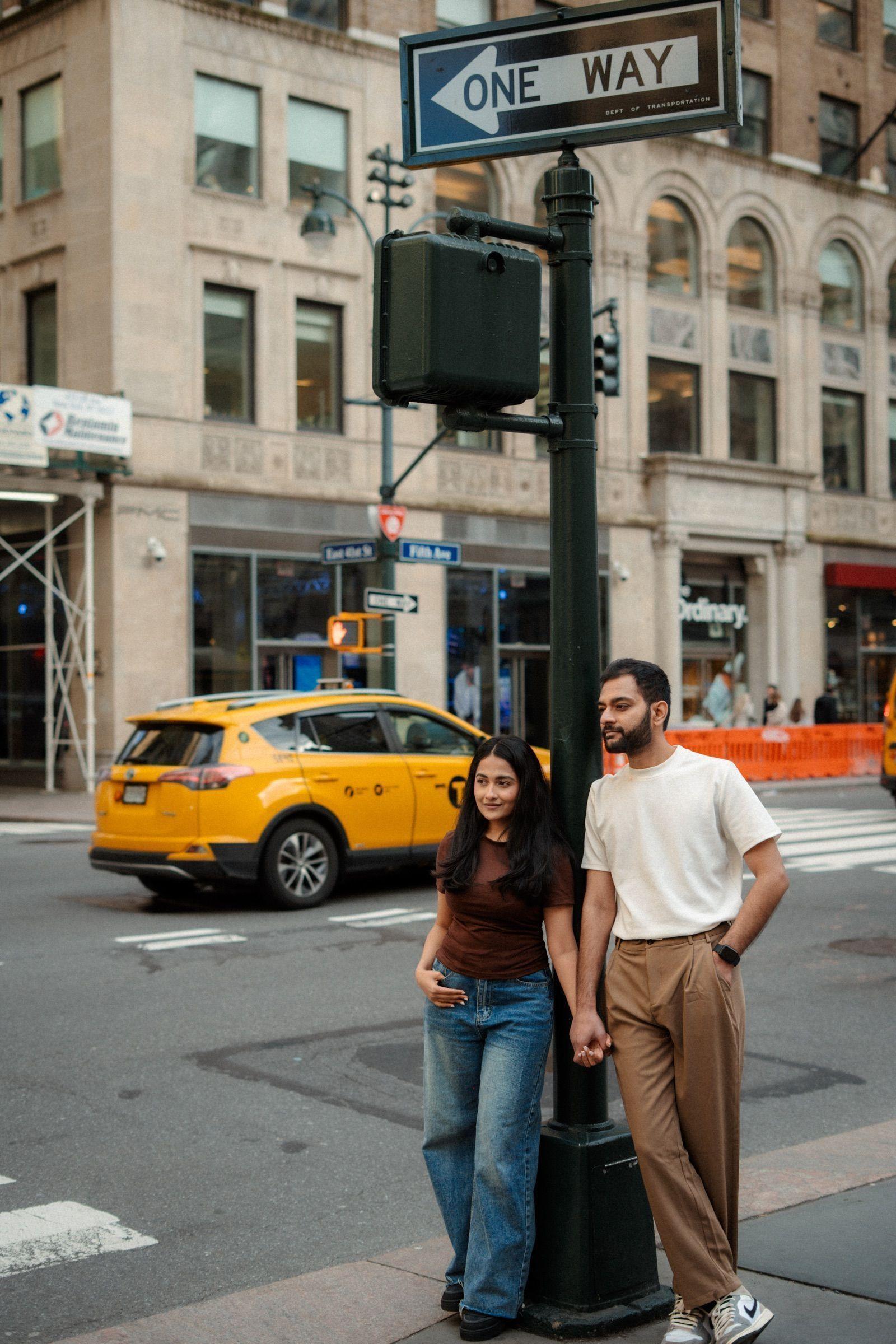 Abhinav & Megha in a tender moment during their NYC portrait session.