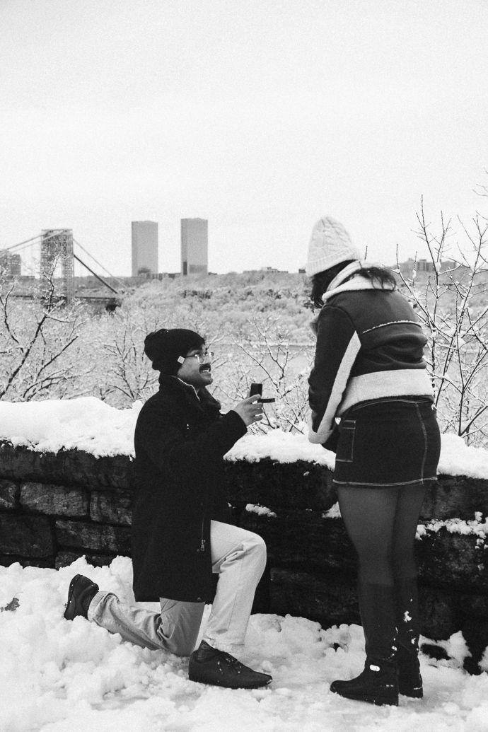 Sripad & Ritika pose in DUMBO, Brooklyn.